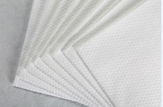 62g 흰색 폴리에스터 및 비스코스 스펀레이스 부직포 작은 진주 곡물 면 티슈, 패드, 물티슈